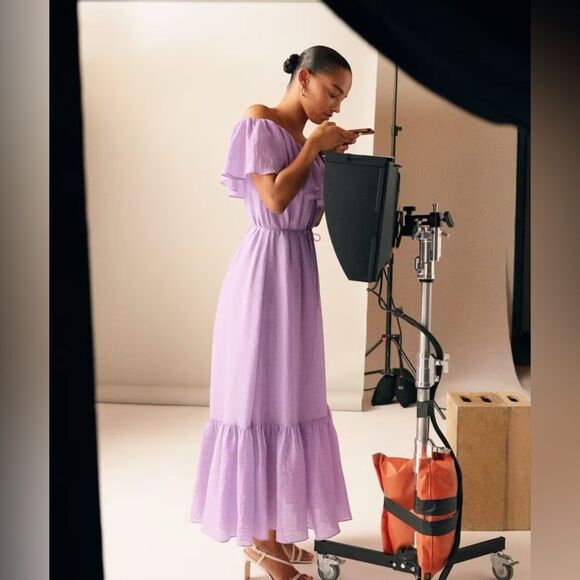 & Other Stories Dresses & Skirts - & OTHER STORIES Frill Maxi Dress in Purple 4 NWT